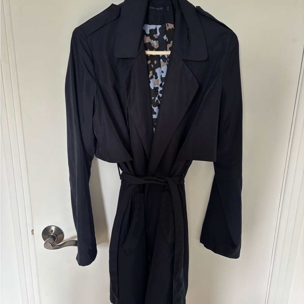 Zara Basic Navy Blue trench coat